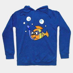 funny fish diver Hoodie